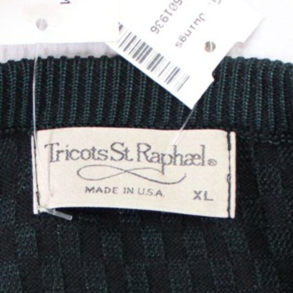 NWT Tricots St. Raphael Irish Green Shutter Crewneck Sweater XL Made In USA - Picture 2 of 5